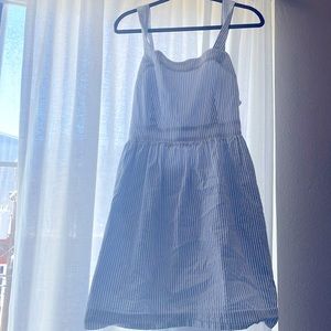 J. crew blue stripe seersucker mini dress Lg